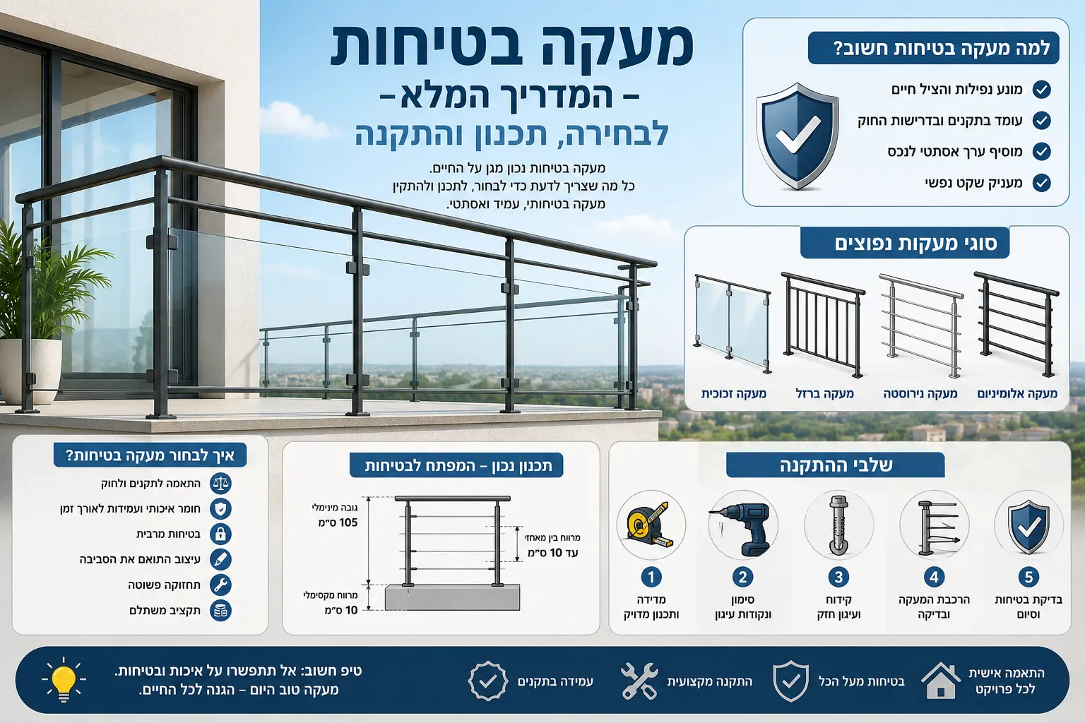 מעקה בטיחות מדריך המלא 2026